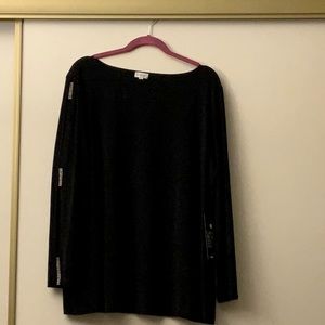 Rhinestone embellished sleeve knit top 22/24